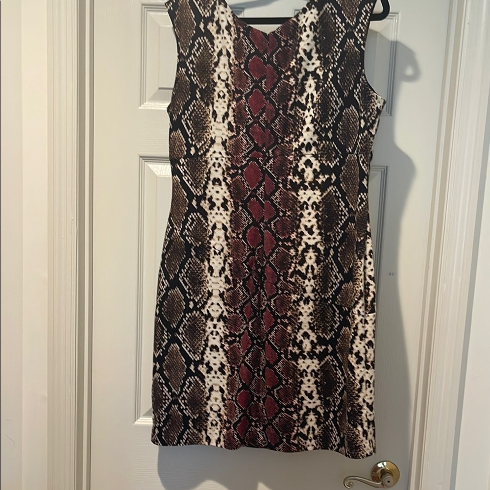 Calvin Klein Mini Snake Print Sleeveless Dress. Size 16 - Picture 3 of 7